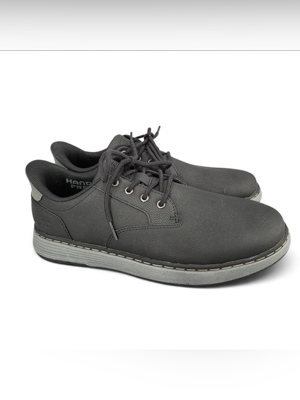 Skechers Men's Black Lace-Up Oxford with Gray Sole